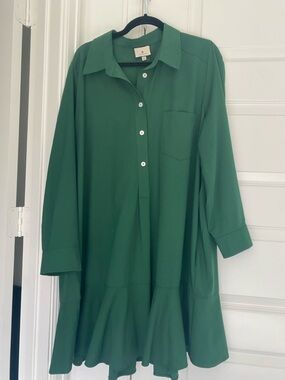 Tuckernuck Green Callahan Shirt Dress